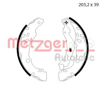 MG 125 METZGER Brake Shoe Set