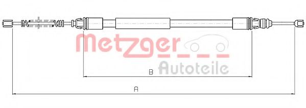 10.4712 METZGER Cable, parking brake