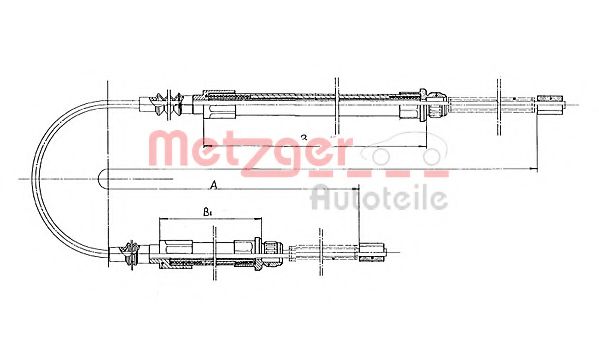 1171.1 METZGER Cable, parking brake