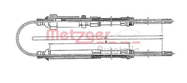 1171.10 METZGER Трос, стояночная тормозная система