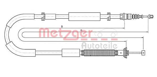 12.0722 METZGER Cable, parking brake