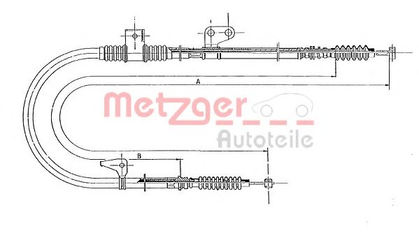 17.0571 METZGER Cable, parking brake