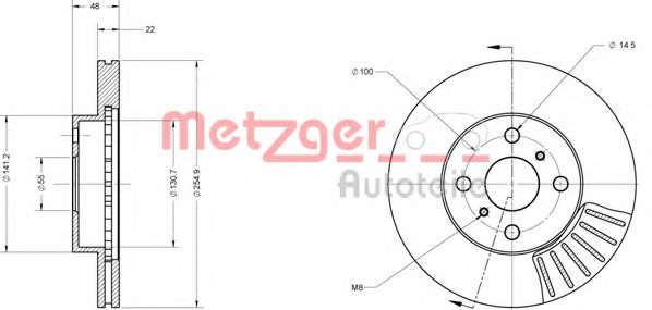 6110212 METZGER Brake Disc