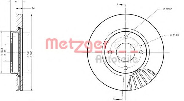 6110578 METZGER Тормозная система Тормозной диск