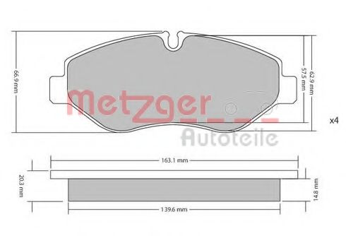 1170040 METZGER Brake Pad Set, disc brake