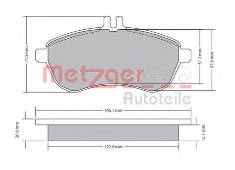 1170046 METZGER Brake Pad Set, disc brake