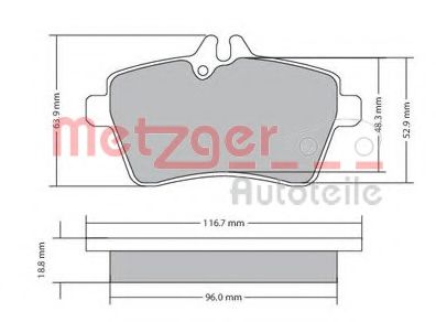 1170053 METZGER Brake Pad Set, disc brake