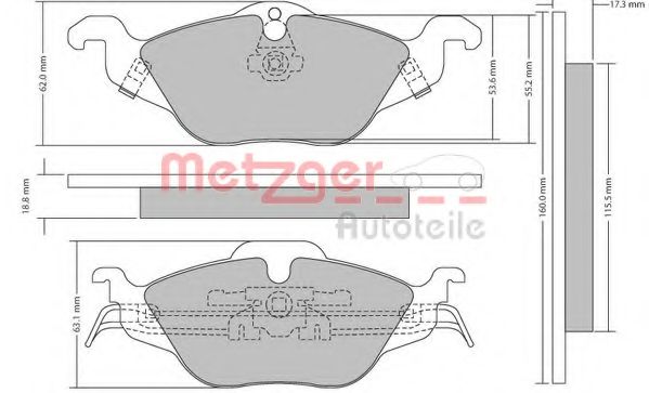 1170063 METZGER Brake Pad Set, disc brake