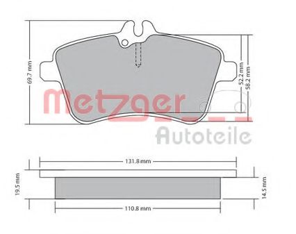 1170083 METZGER Brake System Brake Pad Set, disc brake