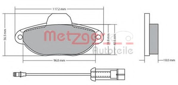 1170147 METZGER Тормозная система Комплект тормозных колодок, дисковый тормоз