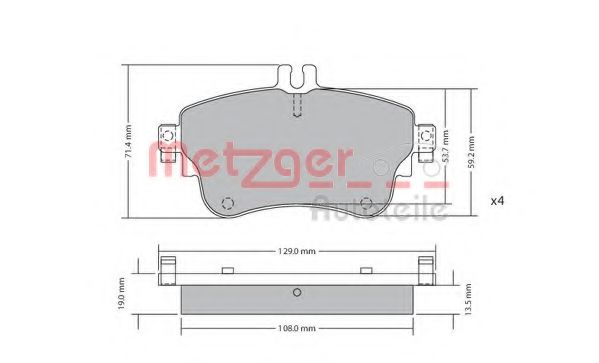 1170149 METZGER Brake Pad Set, disc brake