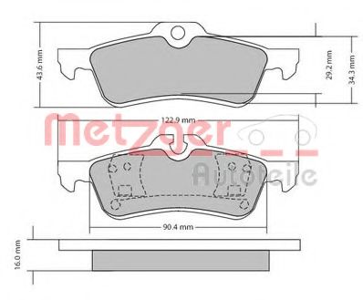 1170154 METZGER Brake System Brake Pad Set, disc brake