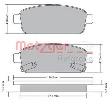 1170164 METZGER Brake Pad Set, disc brake
