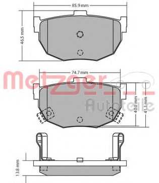 1170212 METZGER Brake Pad Set, disc brake