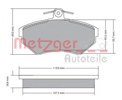 1170214 METZGER Brake Pad Set, disc brake