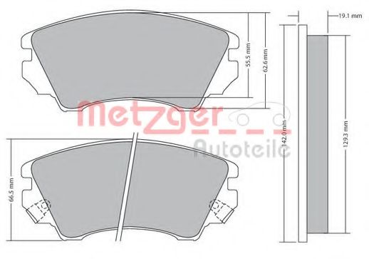 1170221 METZGER Brake System Brake Pad Set, disc brake