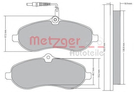 1170228 METZGER Brake Pad Set, disc brake