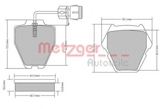 1170231 METZGER Brake System Brake Pad Set, disc brake