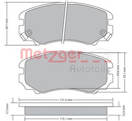 1170262 METZGER Brake Pad Set, disc brake