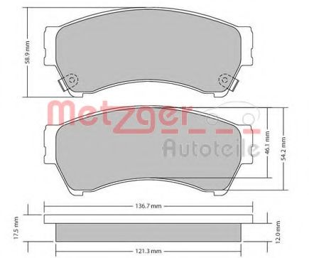1170270 METZGER Brake Pad Set, disc brake