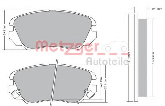 1170291 METZGER Brake Pad Set, disc brake
