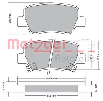 1170307 METZGER Brake Pad Set, disc brake