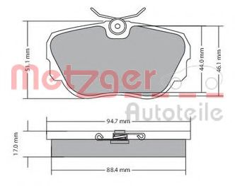 1170316 METZGER Brake Pad Set, disc brake