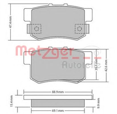 1170328 METZGER Brake Pad Set, disc brake