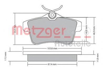 1170335 METZGER Brake Pad Set, disc brake