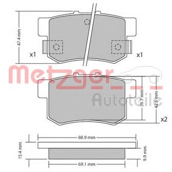 1170337 METZGER Brake Pad Set, disc brake