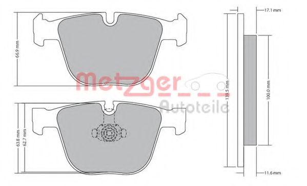 1170356 METZGER Brake Pad Set, disc brake