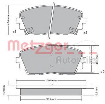 1170361 METZGER Brake Pad Set, disc brake