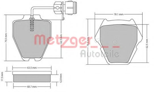 1170364 METZGER Brake System Brake Pad Set, disc brake