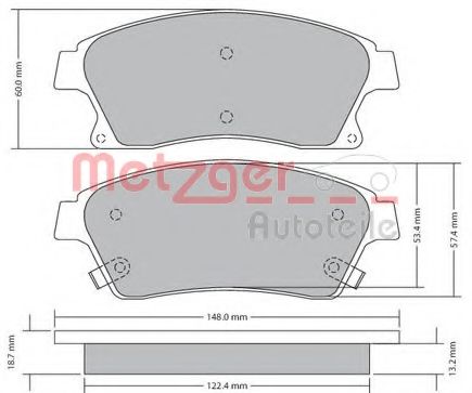 1170393 METZGER Brake Pad Set, disc brake