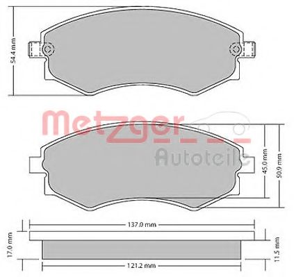 1170394 METZGER Brake Pad Set, disc brake