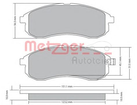 1170406 METZGER Brake Pad Set, disc brake