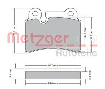 1170408 METZGER Brake System Brake Pad Set, disc brake