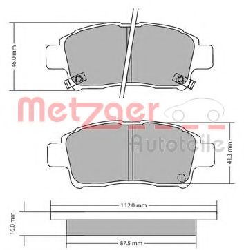 1170436 METZGER Brake System Brake Pad Set, disc brake