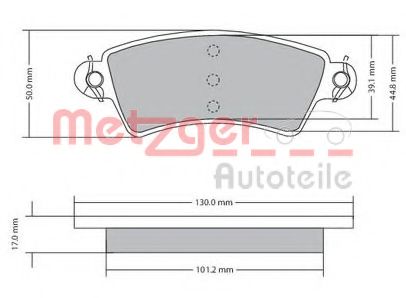 1170499 METZGER Brake System Brake Pad Set, disc brake