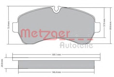 1170521 METZGER Brake Pad Set, disc brake