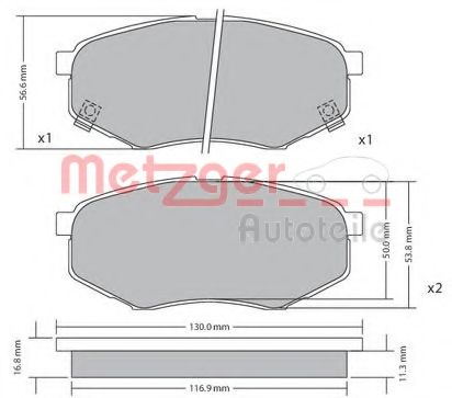 1170524 METZGER Brake Pad Set, disc brake
