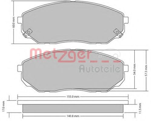 1170539 METZGER Brake Pad Set, disc brake