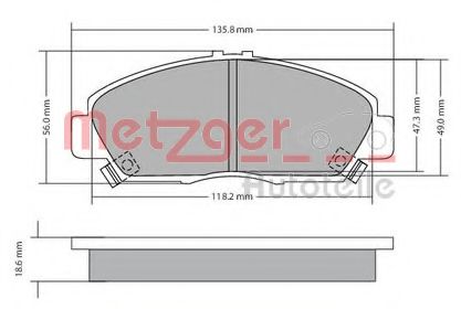 1170576 METZGER Brake Pad Set, disc brake