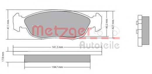 1170578 METZGER Brake Pad Set, disc brake
