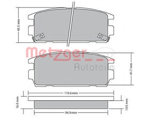 1170585 METZGER Brake Pad Set, disc brake
