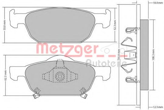 1170594 METZGER Brake Pad Set, disc brake