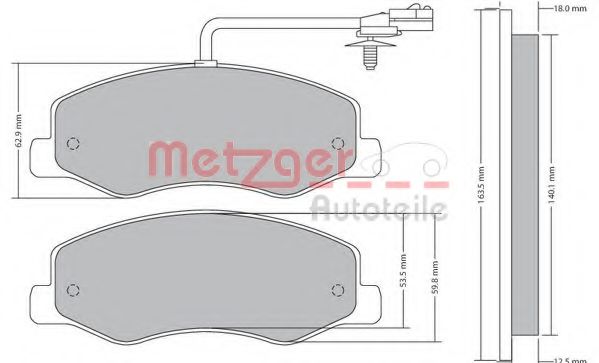 1170595 METZGER Brake Pad Set, disc brake