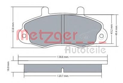 1170604 METZGER Brake Pad Set, disc brake