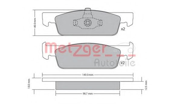 1170621 METZGER Brake System Brake Pad Set, disc brake