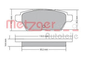 1170637 METZGER Brake Pad Set, disc brake